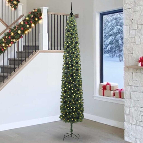 vidaXL Kunstkerstboom Groen 270 cm PVC en Staal en Kunststof