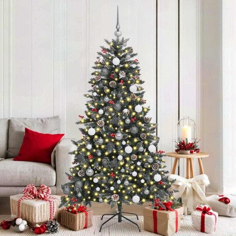 vidaXL Kunstkerstboom met LED -striplichten Groen 180cm PVC