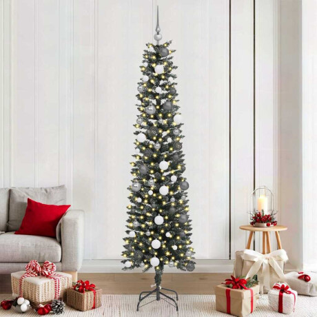 vidaXL Kunstkerstboom met LED -striplichten Groen 210cm PVC