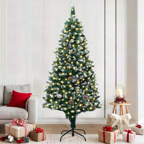 vidaXL Kunstkerstboom met LED -striplichten Groen 180 cm PVC