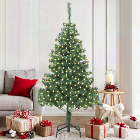 vidaXL Kunstkerstboom met LED -striplichten Groen 180 x 40 cm PVC