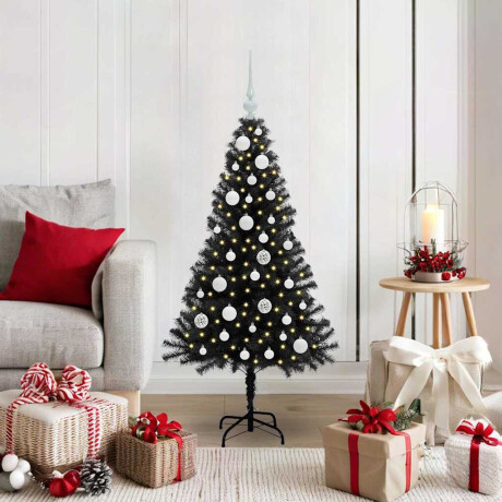 vidaXL Kerstboom met 150 LED met standaard Zwart 120 cm PVC
