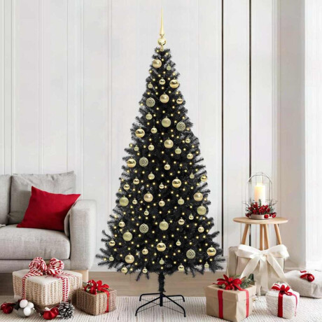vidaXL Kerstboom met 300 LED met standaard Zwart 210 cm PVC