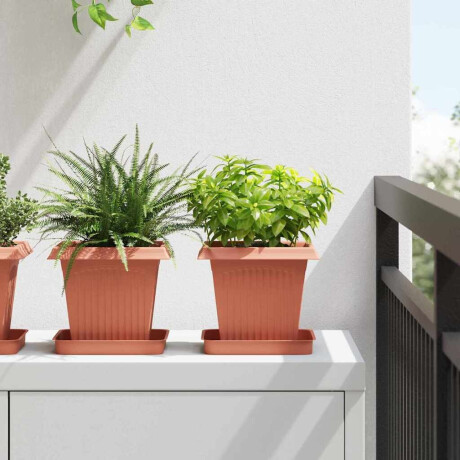 vidaXL Vierkante Bloempot 24 pcs Baksteenrood 16 x 16 x 14 cm