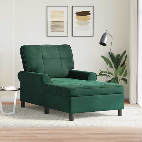 vidaXL Chaise Lounge met kussen Donkergroen 91 x 157 x 91 cm Fluweel