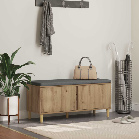 vidaXL Halbank met kussen met opslag Artisan Eik 100 x 38 x 46 cm