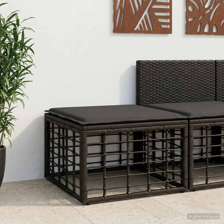 vidaXL Tuinvoetenbank Zwart poly rattan