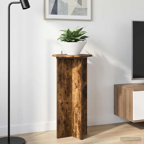 vidaXL Plantenstandaard 2 pcs Gerookt eiken 40 x 40 x 80 cm