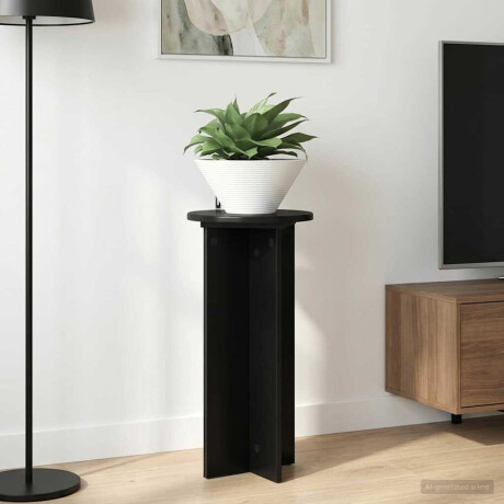 vidaXL Plantenstandaard 2 pcs Zwart 29,5 x 29,5 x 60 cm Bewerkt hout