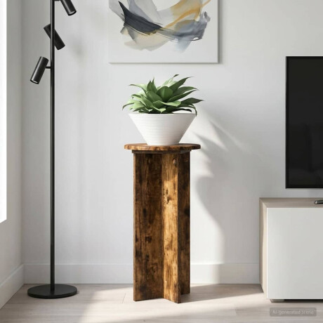 vidaXL Plantenstandaard 2 pcs Gerookt eiken 29,5 x 29,5 x 60 cm