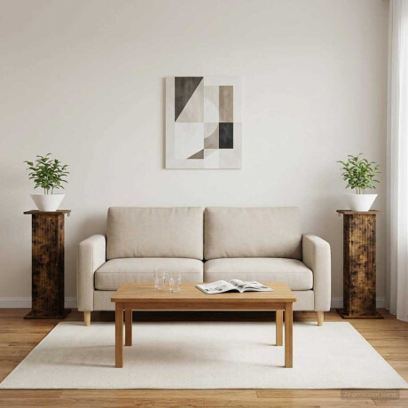 vidaXL Plantenstandaard 2 pcs Gerookt eiken 30,5 x 30 x 80,5 cm