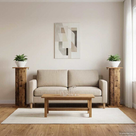 vidaXL Plantenstandaard 2 pcs Oud hout 30,5 x 30 x 80,5 cm