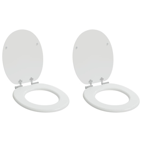 vidaXL Zachte sluit toiletbril 2 pcs Wit 44 x 38 cm MDF-plaat