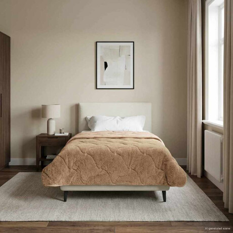 vidaXL Zomer Dekbed Taupe 135 x 220 cm Microfiber en Teddy fleece