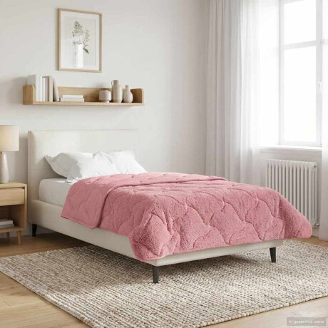 vidaXL Winter Dekbed Roze 135 x 200 cm Microfiber en Teddy fleece