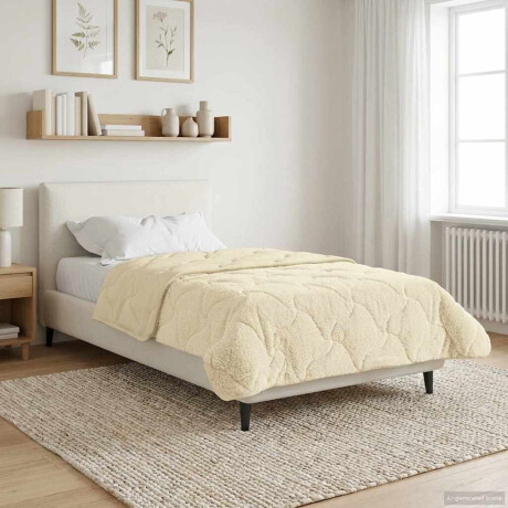 vidaXL Winter Dekbed Crème 135 x 200 cm Microfiber en Teddy fleece