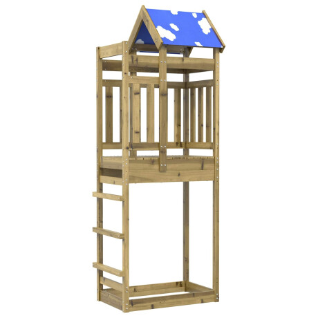 vidaXL Speeltoren Bruin 85 x 52,5 x 239 cm Massief geïmpregneerd hout