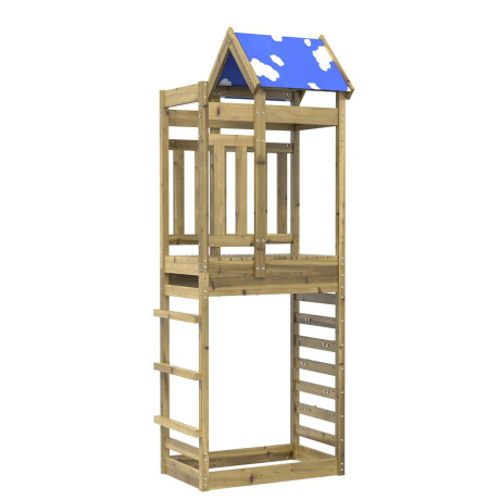 vidaXL Speeltoren Bruin 85 x 52,5 x 239 cm Massief geïmpregneerd hout