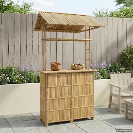 vidaXL Buiten Bartafel Naturel 115 x 95 x 214 cm Bamboe