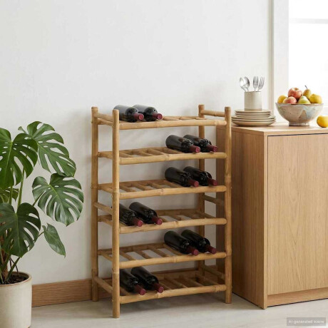 vidaXL Wijnrek Naturel 57 x 29,5 x 72 cm Bamboe