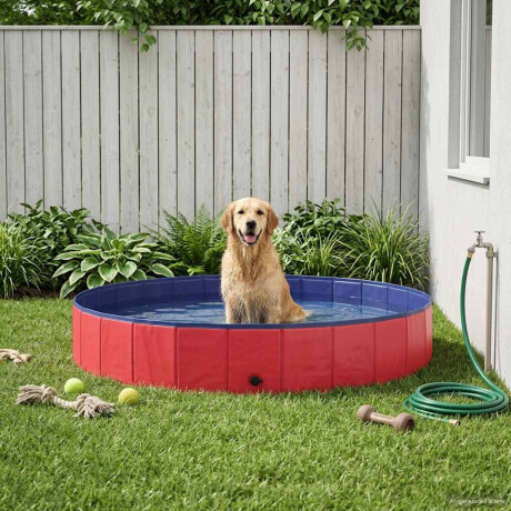 vidaXL Honden zwembad Rood Ø200 x 30 cm Dik PVC