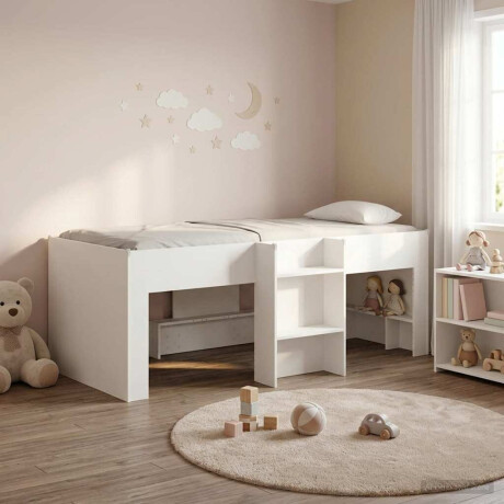 vidaXL Kinder Hoogslaper 2 pcs Wit 80 x 200 cm Bewerkt hout