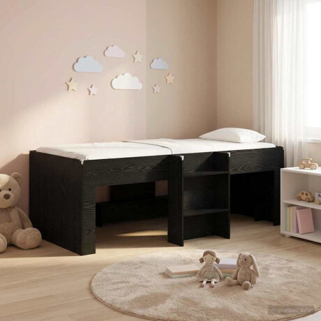 vidaXL Kinder Hoogslaper 2 pcs Zwart eiken 203 x 101,1 x 68,5 cm