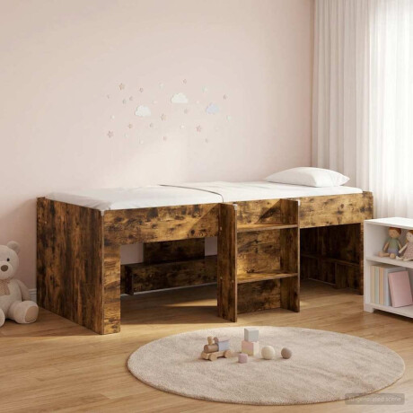 vidaXL Kinder Hoogslaper 2 pcs Gerookt eiken 203 x 101,1 x 68,5 cm