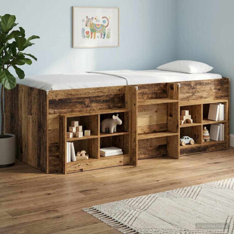 vidaXL Kinder Hoogslaper 2 pcs Oud hout 203 x 101,1 x 68,5 cm