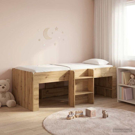 vidaXL Kinder Hoogslaper 2 pcs Artisanaal eiken 203 x 101,1 x 68,5 cm