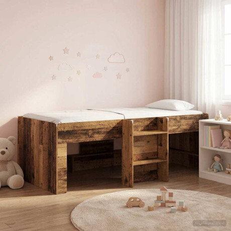 vidaXL Kinder Hoogslaper 2 pcs Oud hout 98.5 x 200 cm Bewerkt hout