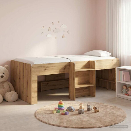 vidaXL Kinder Hoogslaper 2 pcs Artisanaal eiken 98.5 x 200 cm