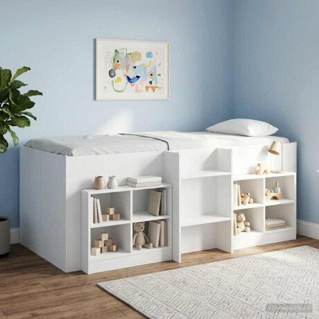 vidaXL Kinder Hoogslaper 2 pcs Wit 90 x 190 cm Bewerkt hout