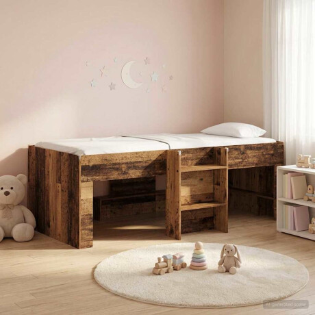 vidaXL Kinder Hoogslaper 2 pcs Oud hout 90 x 190 cm Bewerkt hout