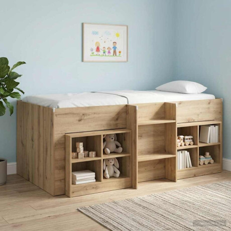 vidaXL Kinder Hoogslaper 2 pcs Artisanaal eiken 90 x 190 cm