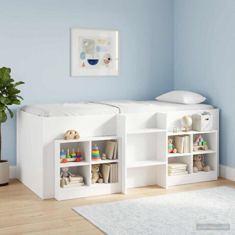 vidaXL Kinder Hoogslaper 2 pcs Wit 193 x 96,1 x 68,5 cm Bewerkt hout