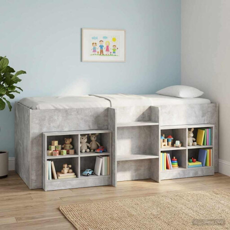 vidaXL Kinder Hoogslaper 2 pcs Beton 193 x 96,1 x 68,5 cm Bewerkt hout