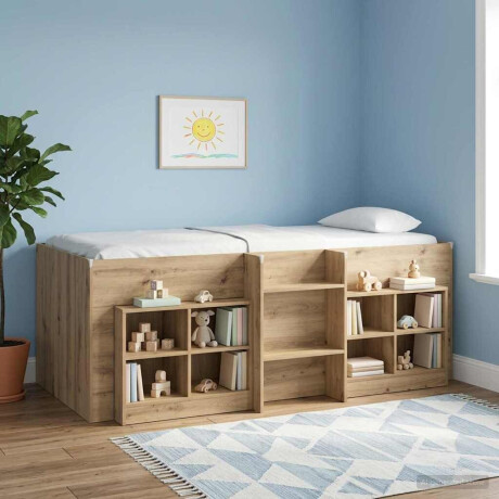 vidaXL Kinder Hoogslaper 2 pcs Artisanaal eiken 193 x 96,1 x 68,5 cm