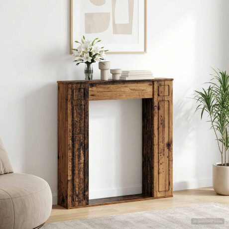 vidaXL Haardomlijsting Oud hout 100 x 20 x 100 cm Bewerkt hout