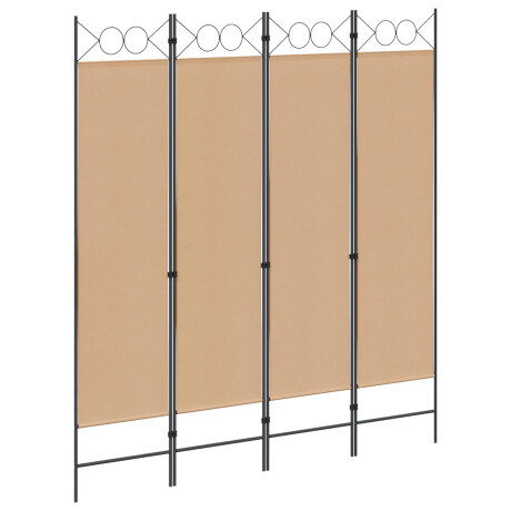 vidaXL 4-panelen roomdivider Beige 160 x 180 cm Stof