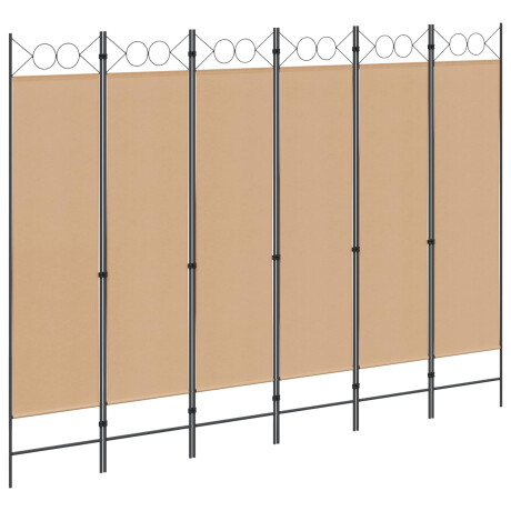 vidaXL 6-Panelen Kamerscherm Beige 240 x 180 cm Stof