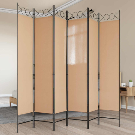 vidaXL 6-Panelen Kamerscherm Beige 240 x 200 cm Stof