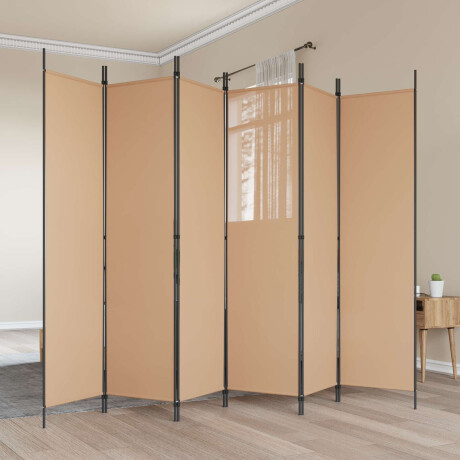 vidaXL 6-Panelen Kamerscherm Beige 300 x 200 cm Stof