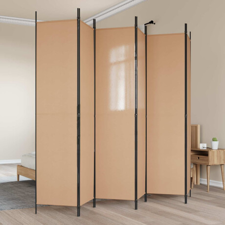 vidaXL 6-Panelen Kamerscherm Beige 300 x 220 cm Stof