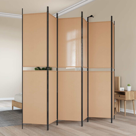 vidaXL 6-Panelen Kamerscherm Beige 300 x 220 cm Stof