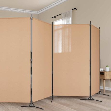 vidaXL 6-Panelen Kamerscherm Beige 520 x 180 cm Stof