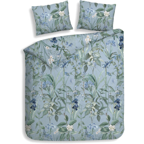 Heckettlane Dekbedovertrek Martina - Bedlinnen met Takken print - 240x220 - Blauw - Dekbedhoes van 100% Katoen-Flanel