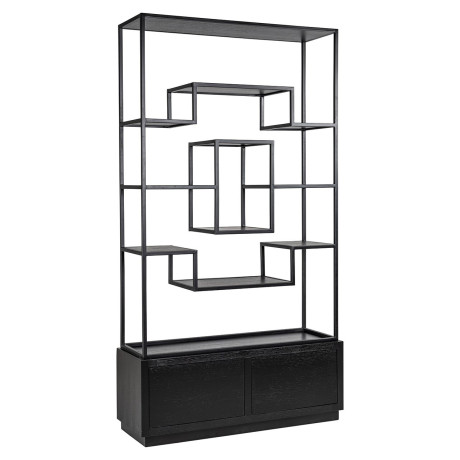 Richmond Wandkast 'Bonvoy' Eiken, 222 x 120cm, kleur Zwart