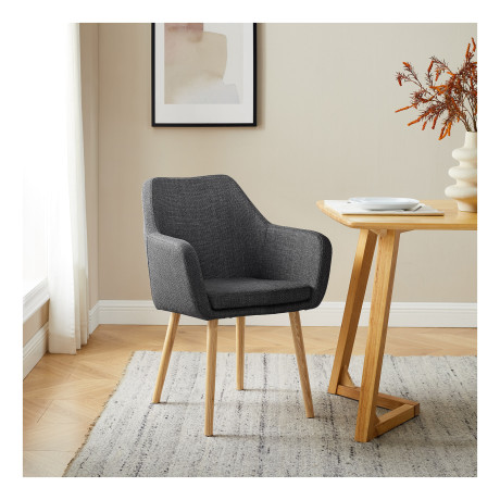 Artistiq Eetkamerstoel 'Jua' Stof, kleur Donkergrijs