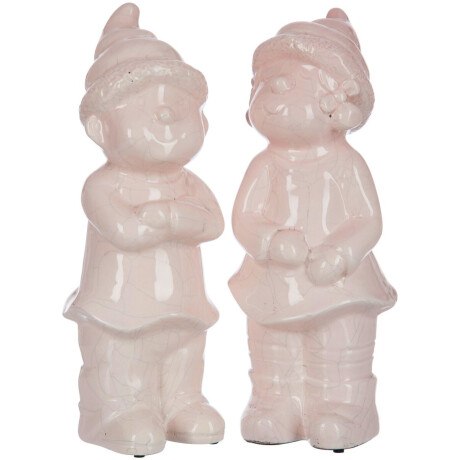 J-Line vaas Gestreept - porselein - groen/blauw - small - set van 3